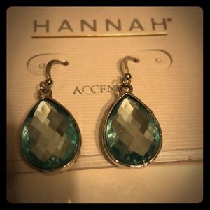 Designer Hannah earrings blue teardrops